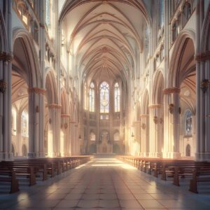 light shining through the cathedral symbolizing spirit
