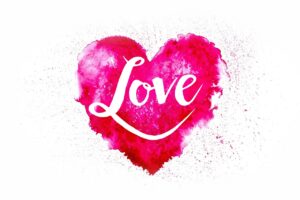 a heart written love in its core-center