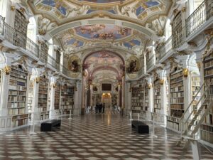 a baroque library with amounts of books on the world book day